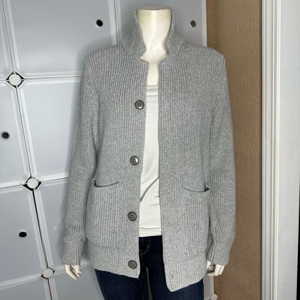 Tommy Hilfiger Gray Heavy Cable Knit Cardigan Size Small